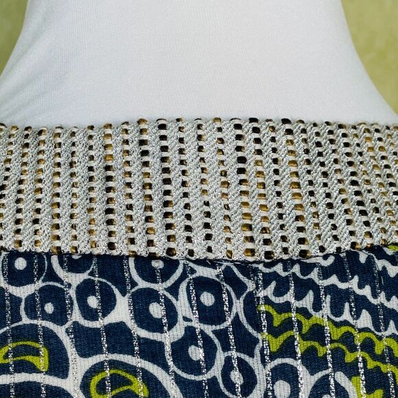 Trina Turk Blue Metallic Brocade Sleeveless Mini Dress Size 2 - Picture 9 of 10